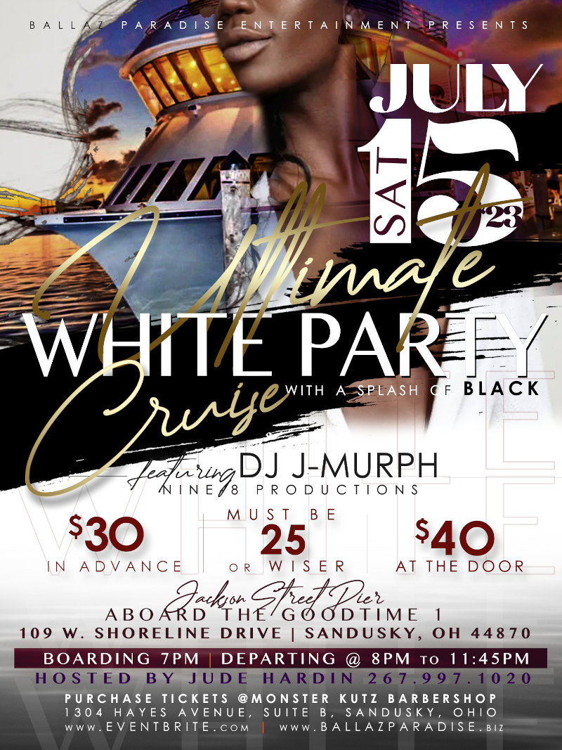 THE FAMOUS ULTIMATE WHITE PARTY CRUISE 2023, WITH A SPLASH OF BLACK....